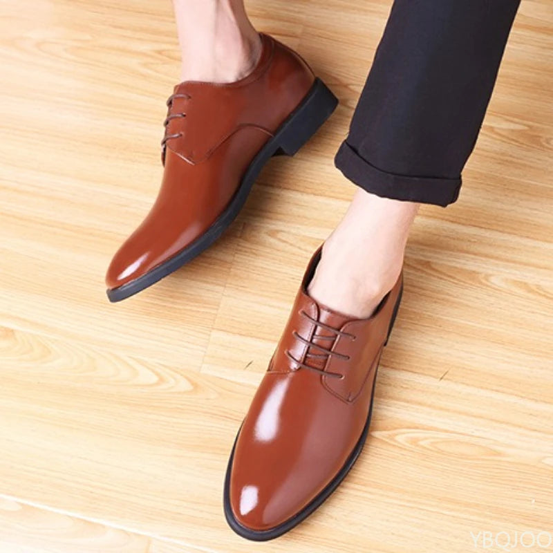 Large size fashionable men's office formal shoes low cut daily comfortable pointed multifunctional men's wedding men's shoes
